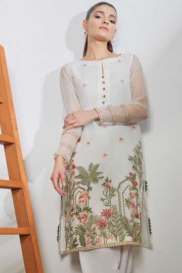 AlKaram Formal Organza Kurti FB-28 Pret 2021